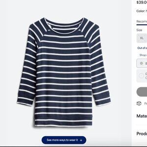 Navy/white XL MIX BY 41 HAWTHORN Arnold 3/4 Sleeve Knit Top